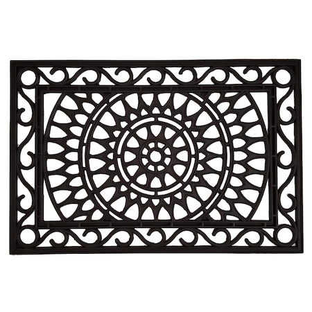 Configuracion 18 x 30 in. Sungate Rubber Rectangular Doormat, Black CO2210014